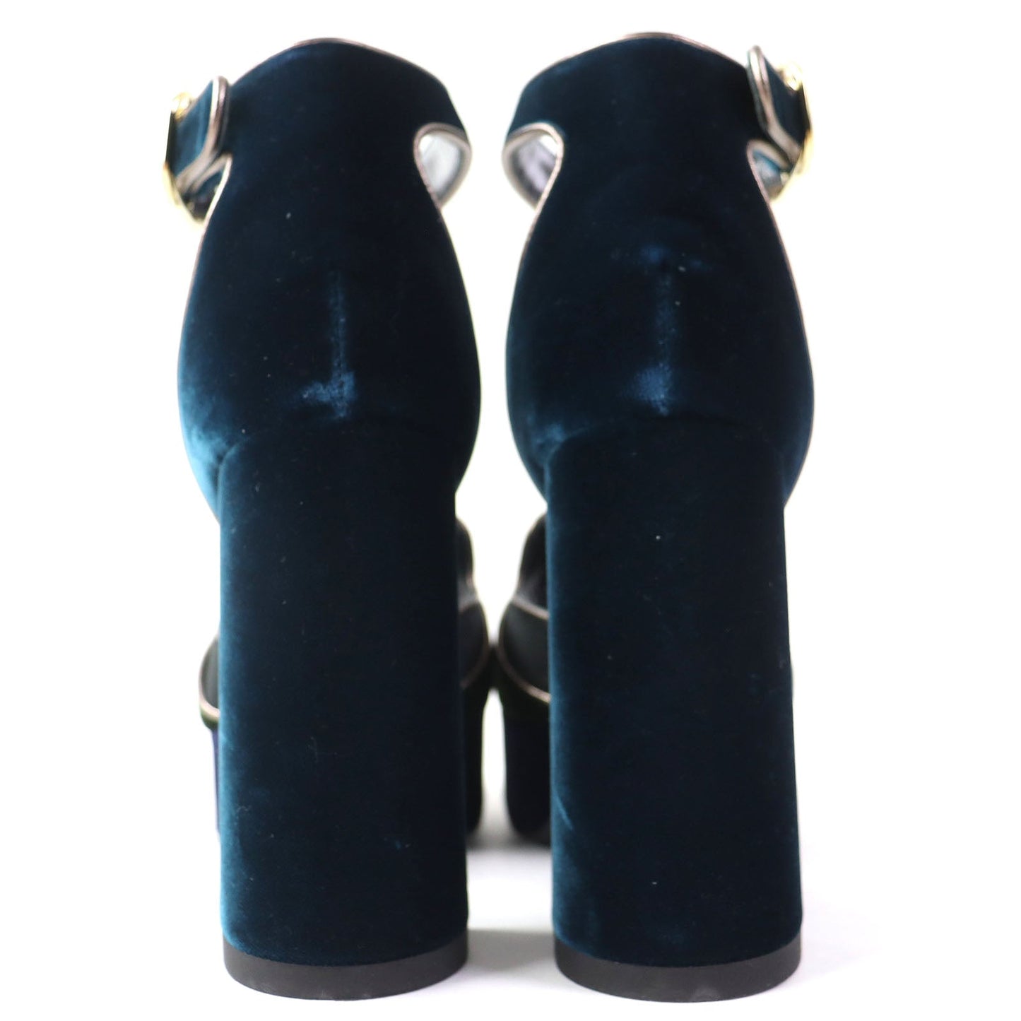 HERMÈS Violetta Ankle Strap Chunky Heel Sandals in Navy Velor, Size 36 – Made in Italy, 100% Authentic Pre-Owned (A Rank, 2020s)