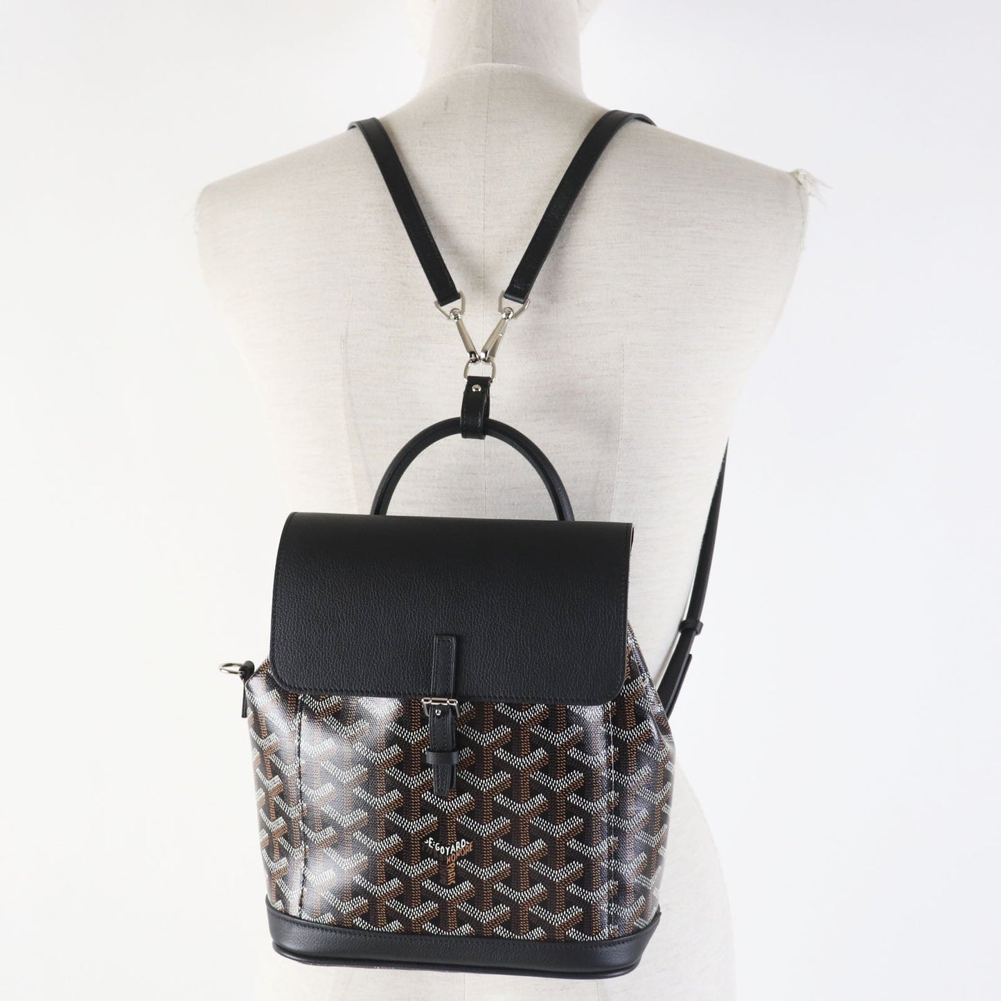 GOYARD yr 2020 -Alpin Mini Backpack in Black Goyardine Canvas & Leather – 100% Authentic Pre-Owned Like new / excellent condition