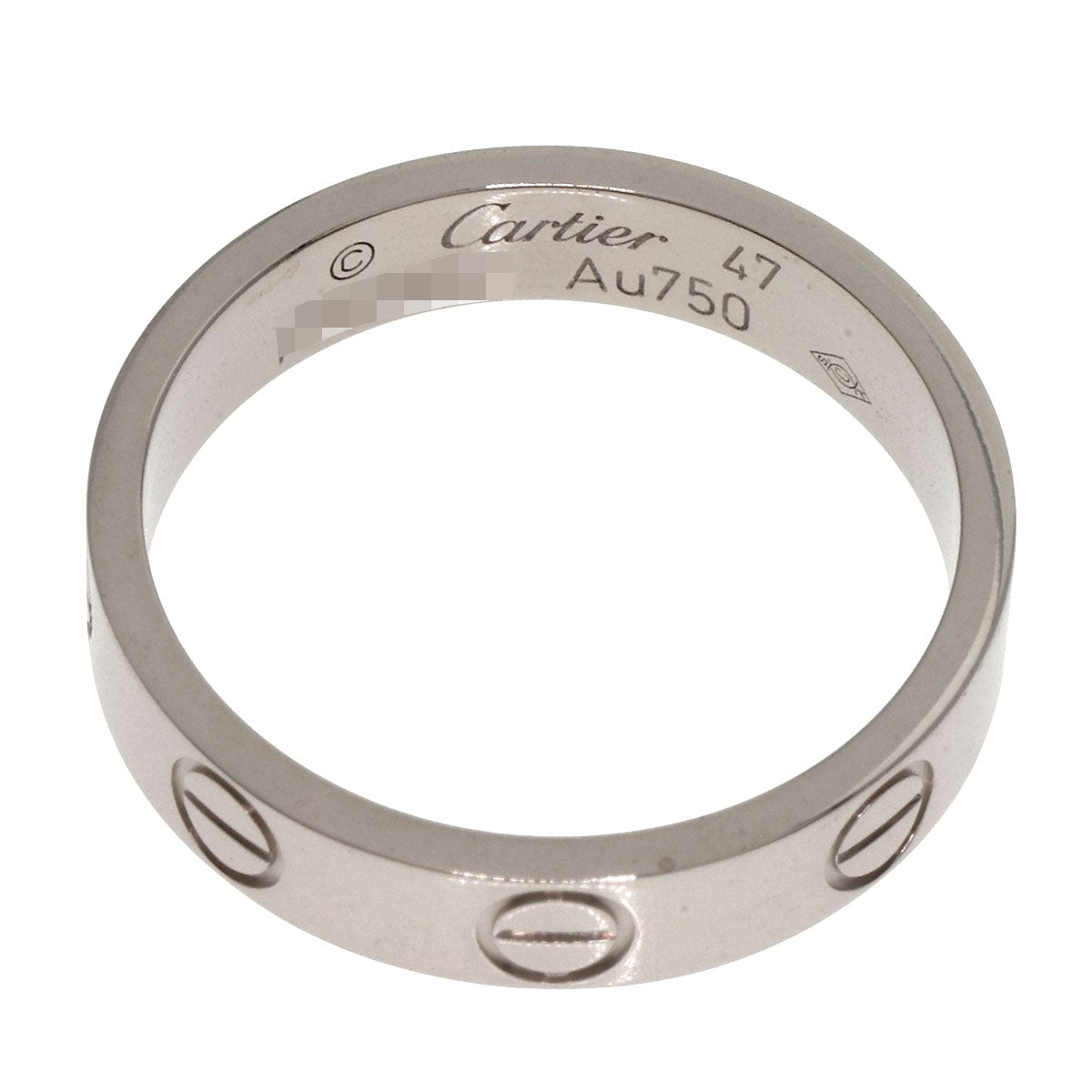 Cartier Mini Love Ring K18 White Gold #47 1969 by Aldo Cipullo 100% Authentic ✨ Gently Used Pre-Owned Condition