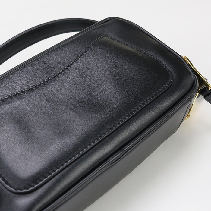 MIU MIU β 2-Way Handbag / Diagonal Shoulder Bag β Black Leather β Gold Hardware β Italy β 100% Authentic Pre-Owned β¨ Gently used