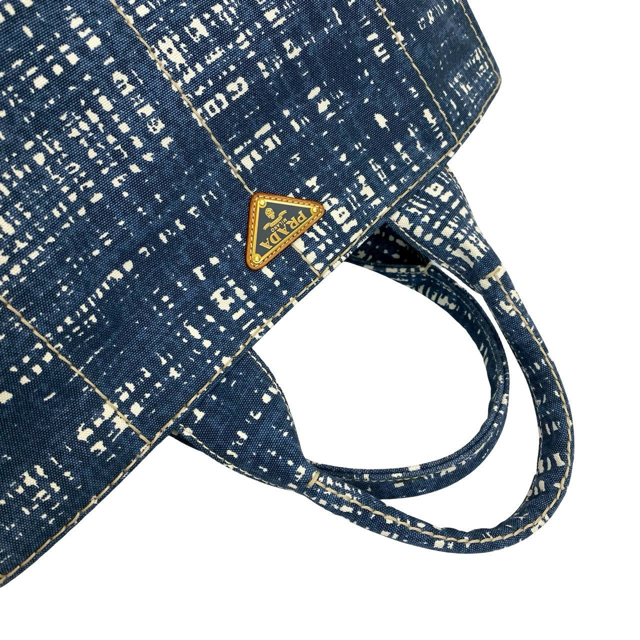 Prada Blue canvas with signature triangle logo hardware Introduced Early 2000s by Miuccia Prada โ 100% Authentic Pre-Owned AB Rank โจ Gently Used
