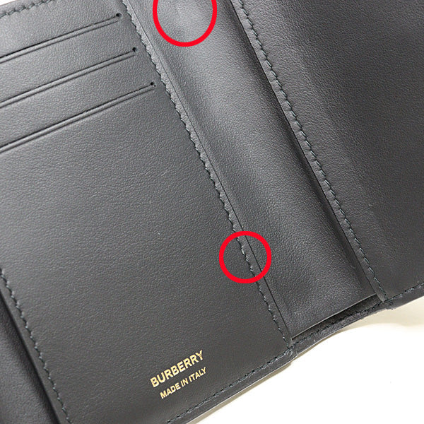 BURBERRY – Compact Tri-Fold Wallet – Black Leather