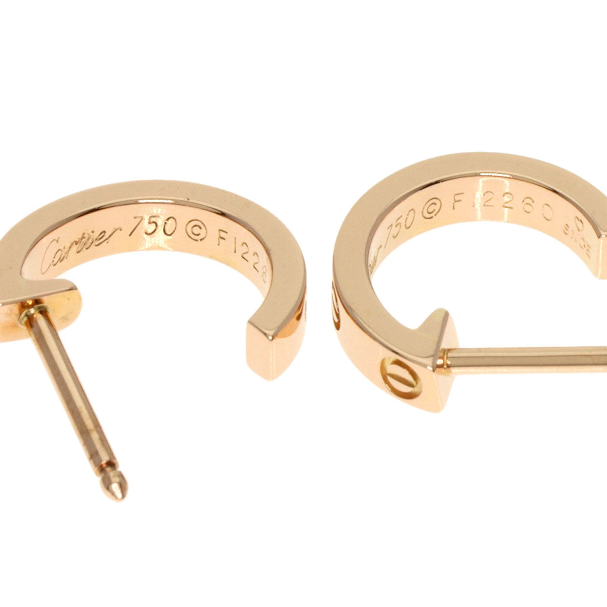 CARTIER – Mini Love Pierced Earrings 18K Pink Gold 100% Authentic Pre-Owned ✨
