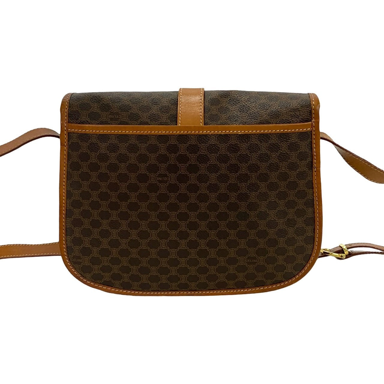 CELINE Shoulder Bag Leather, PVC Brown Macadam Blason Pattern Women(Unisex) Used Authentic
