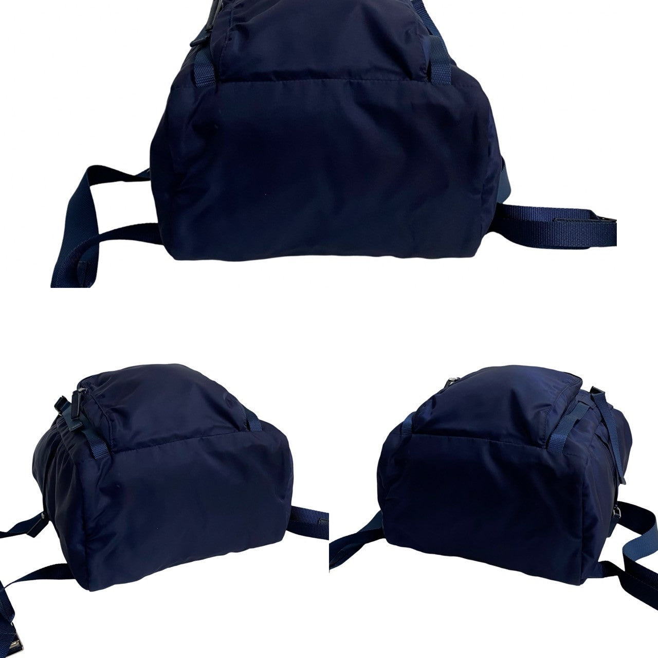 PRADA Triangle Logo Metal –– Navy – 100% Authentic Pre-Owned