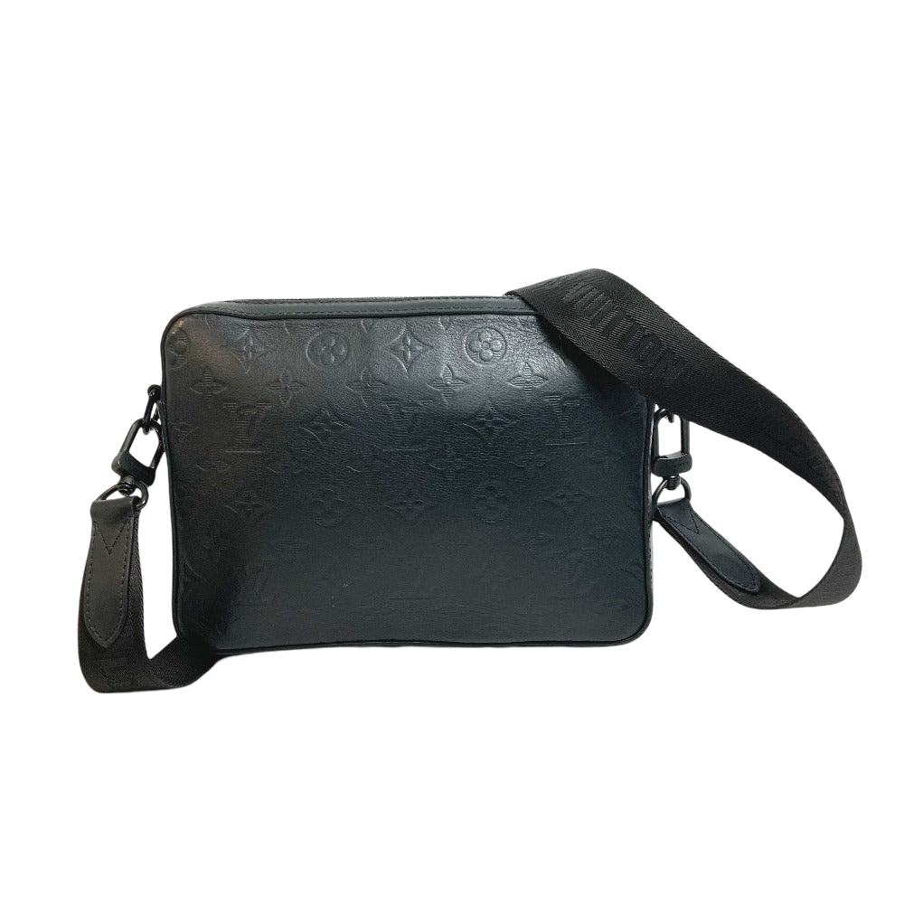 Louis Vuitton Duo Messenger Sling Bag Black Monogram Shadow Leather 100% Authentic ✨Excellent Pre-Owned Condition