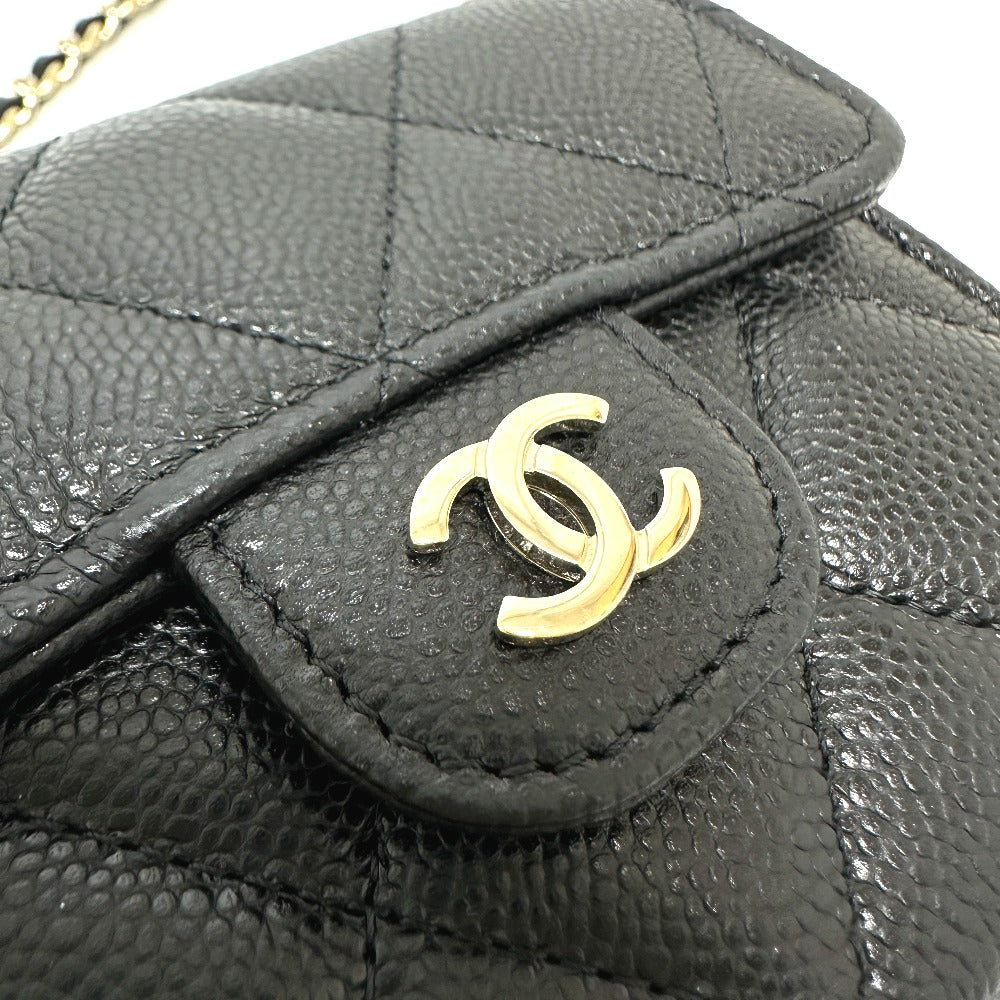 CHANEL Coin Case in Black Caviar Leather – Designed by Karl Lagerfeld, COCO Mark Matelassée CC,. 2020s, – 100% Authentic Pre-Owned as good as new