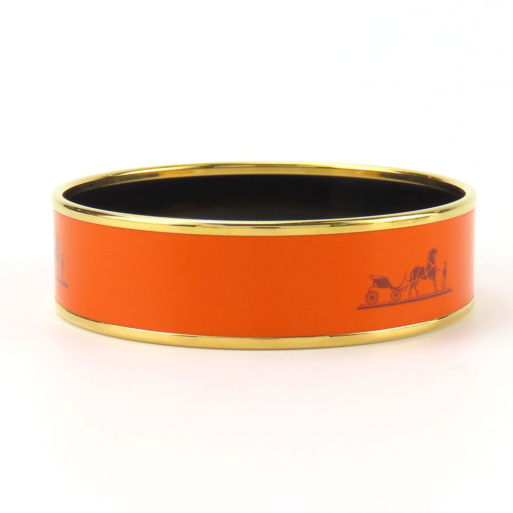 HERMÈS GM Bangle Orange Cloisonné enamel on metal 100% Authentic Pre-Owned ✨ Excellent condition