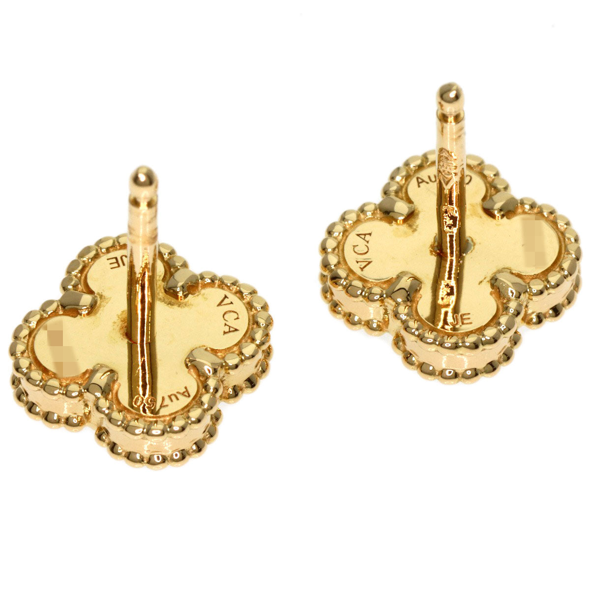 VAN CLEEF & ARPELS Sweet Alhambra Onyx Pierced Earrings 18K Yellow Gold 100% Authentic Pre-Owned Rank✨ Excellent