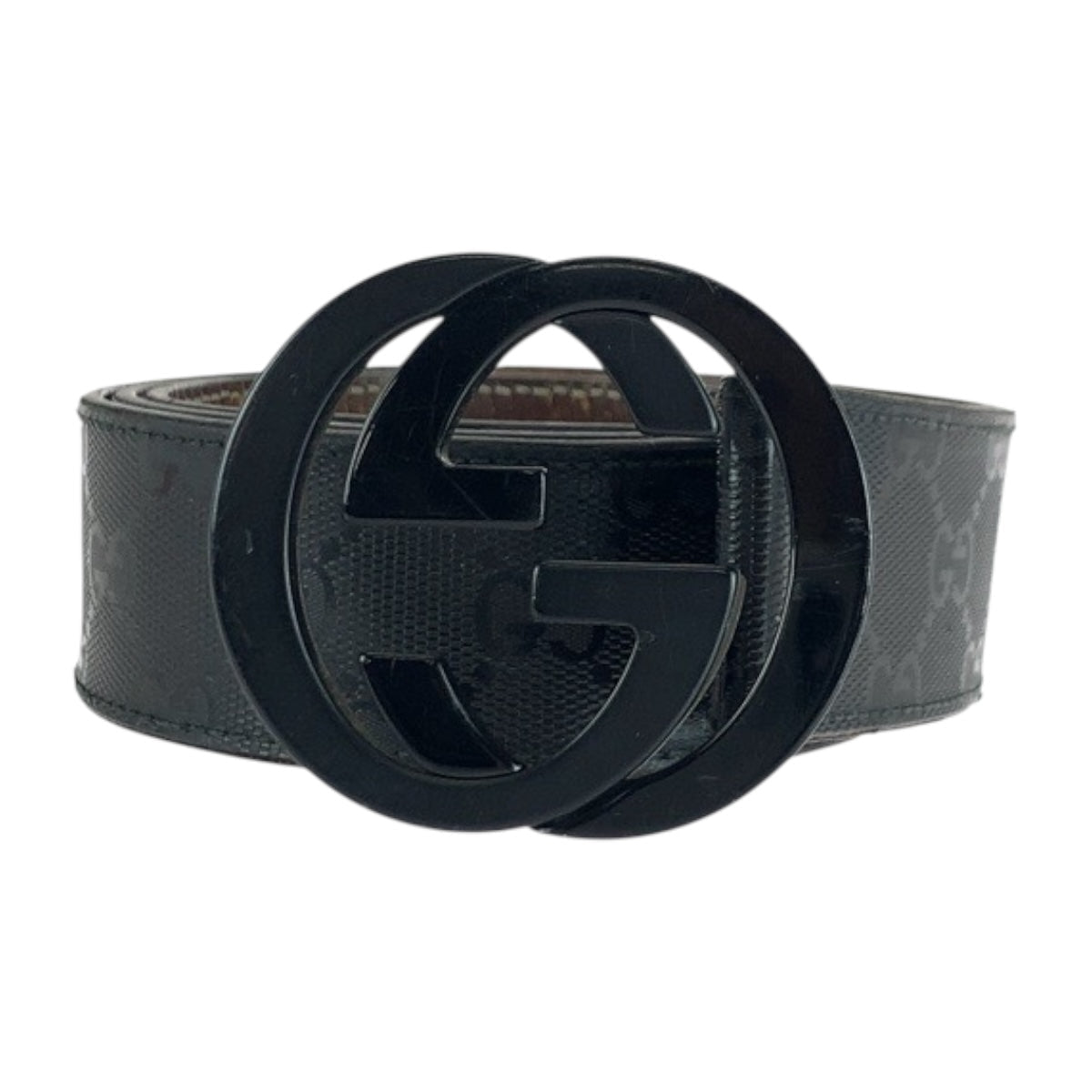GUCCI – Interlocking Belt – Black Leather – 100% Authentic Pre-Owned ✨Very Good Pre-Owned Condition