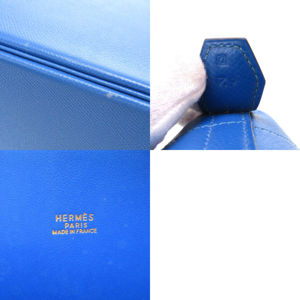 Hermès Bolide 35 Courchevel Leather Handbag in Blue (Circa Late 1990s–Early 2000s) – Pre-Owned, 100% Authentic