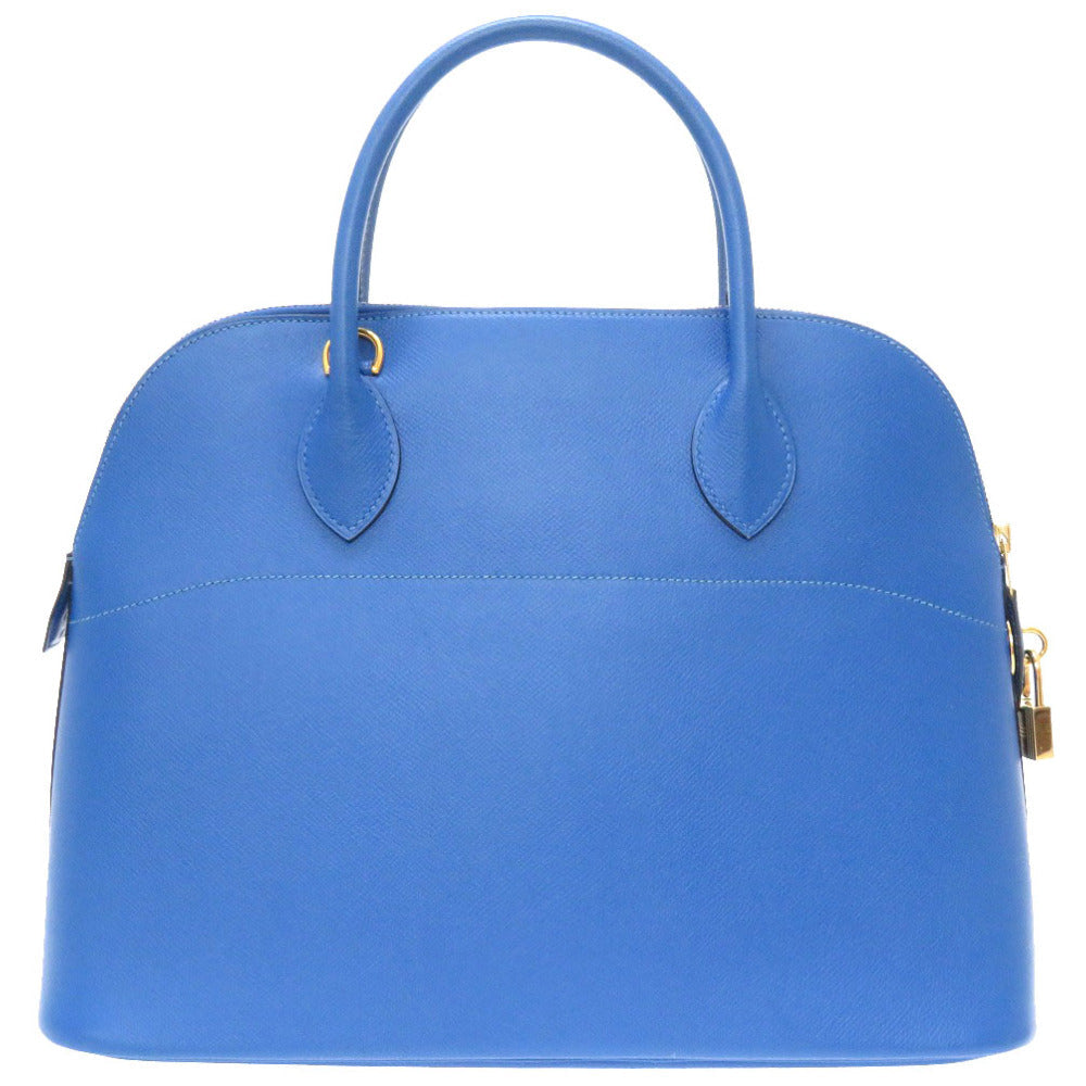 Hermès Bolide 35 Courchevel Leather Handbag in Blue (Circa Late 1990s–Early 2000s) – Pre-Owned, 100% Authentic
