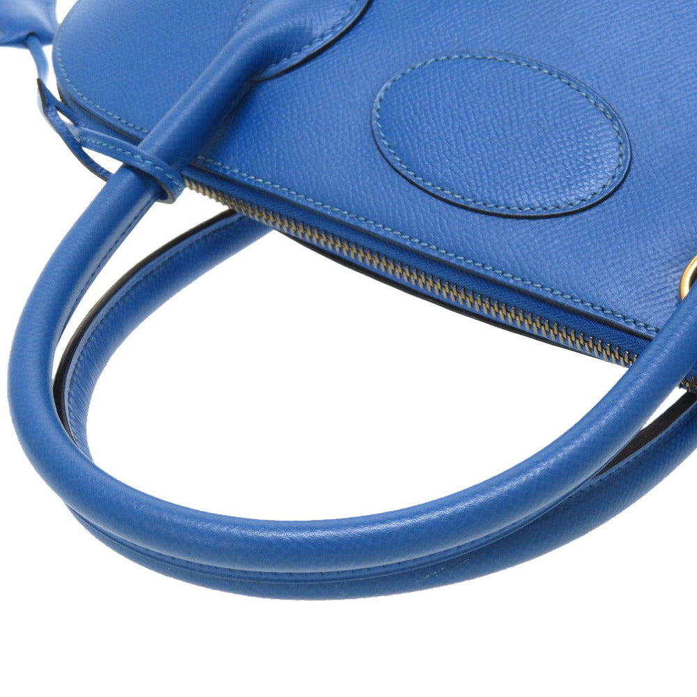 Hermès Bolide 35 Courchevel Leather Handbag in Blue (Circa Late 1990s–Early 2000s) – Pre-Owned, 100% Authentic