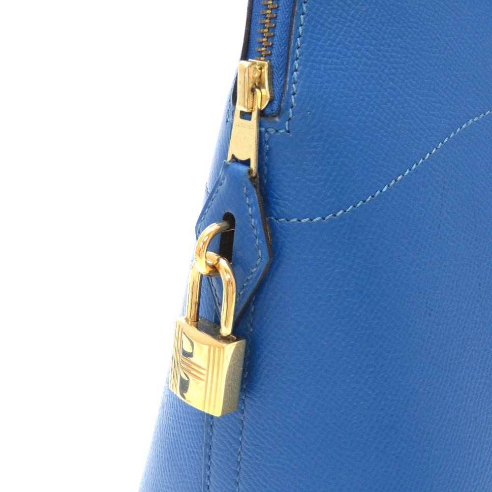 Hermès Bolide 35 Courchevel Leather Handbag in Blue (Circa Late 1990s–Early 2000s) – Pre-Owned, 100% Authentic