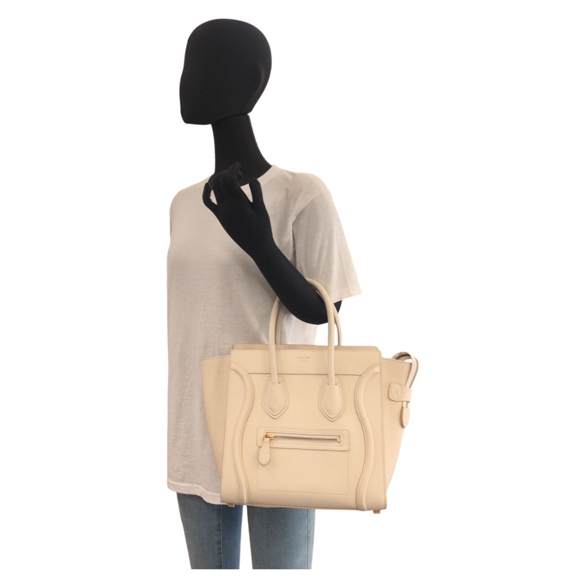 Celine The Luggage Micro Phoebe Philo Era – Early 2010s – Ivory/Gold Metal – 100% Authentic Pre-Owned ✨