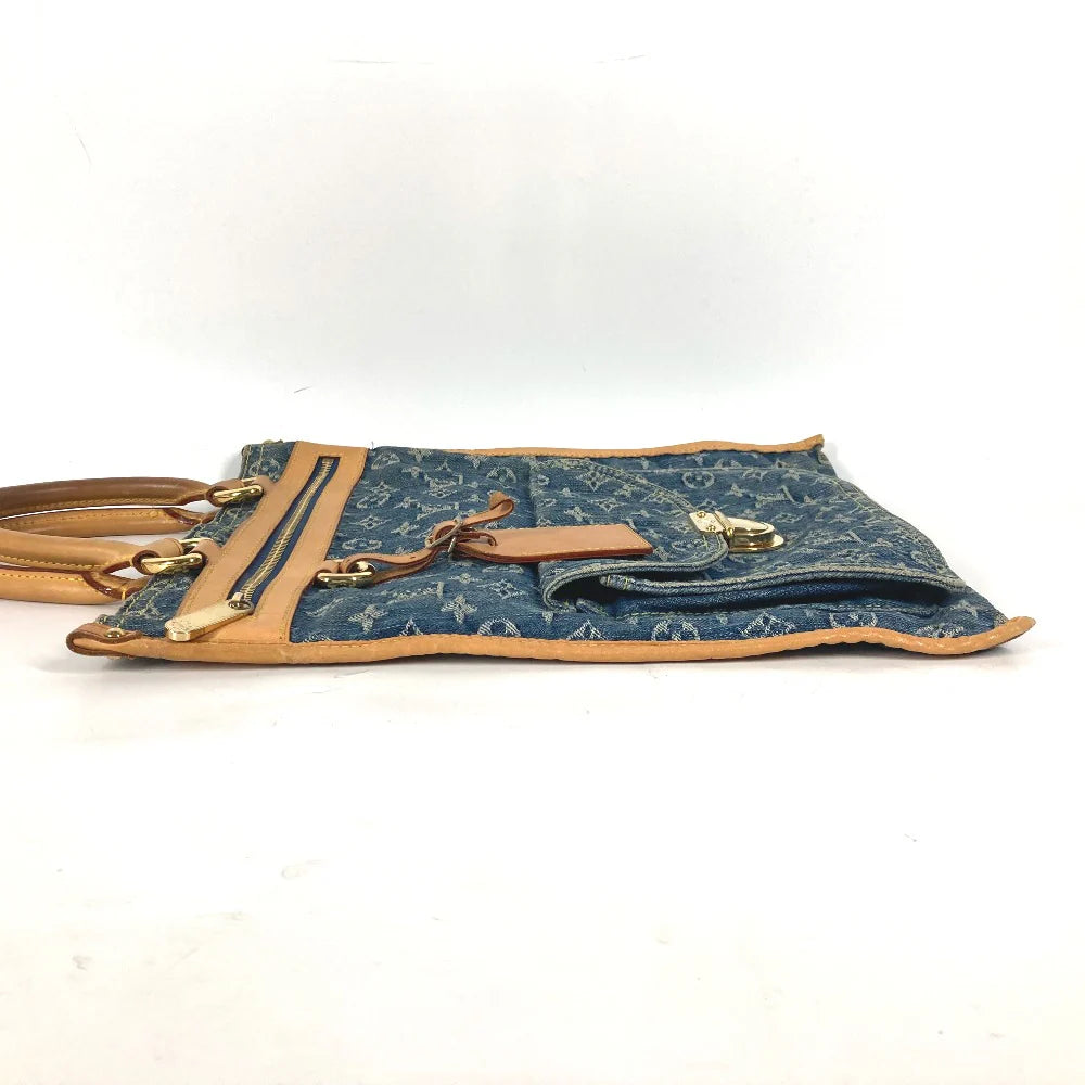 Louis Vuitton Denim Flat Shopper MM Blue Circa 2005 ✨Very Good Vintage Condition✨