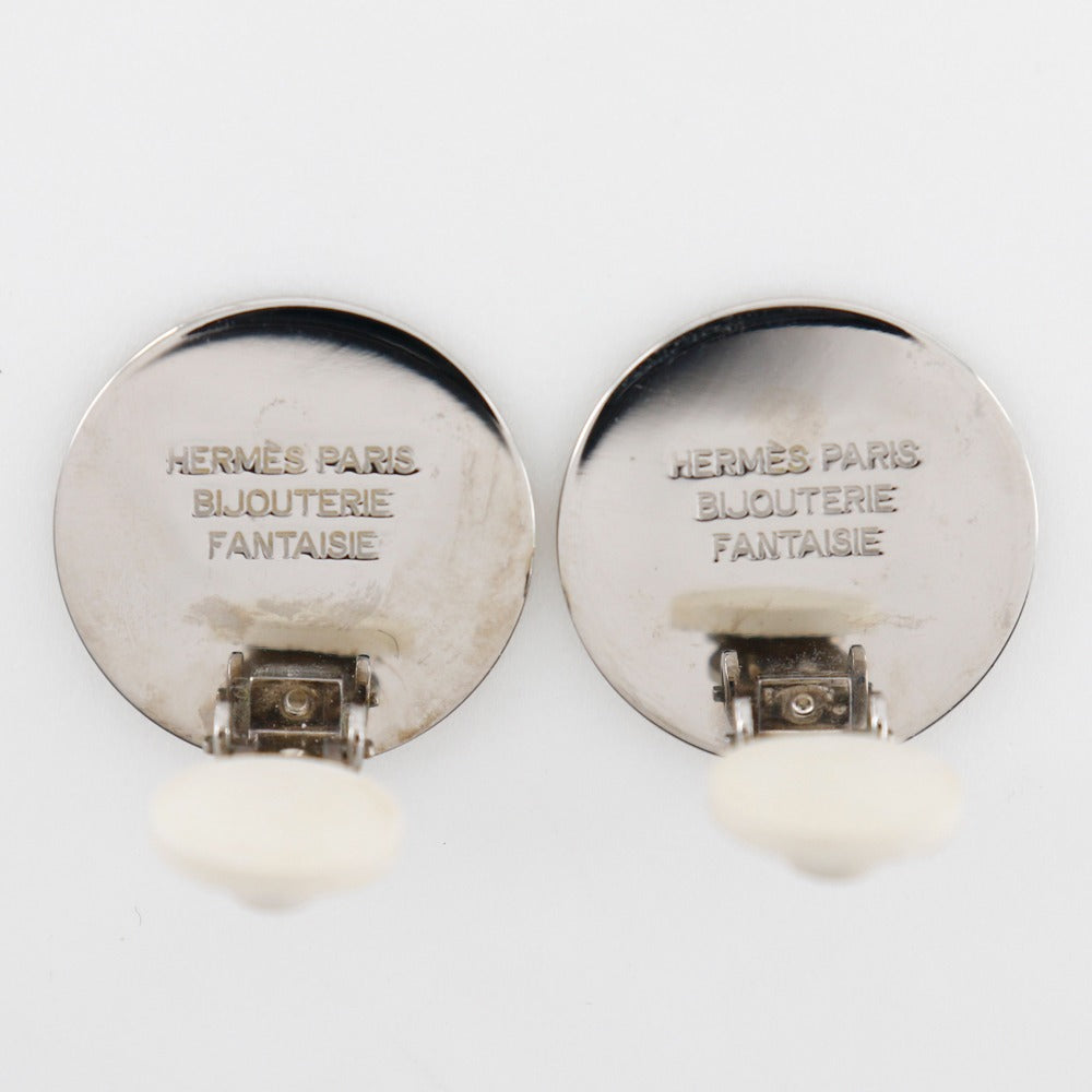 HERMÈS – BIJOUTERIE FANTAISIE “Série” Earrings Metallic Silver 100% Authentic Pre-Owned ✨ Excellent Condition
