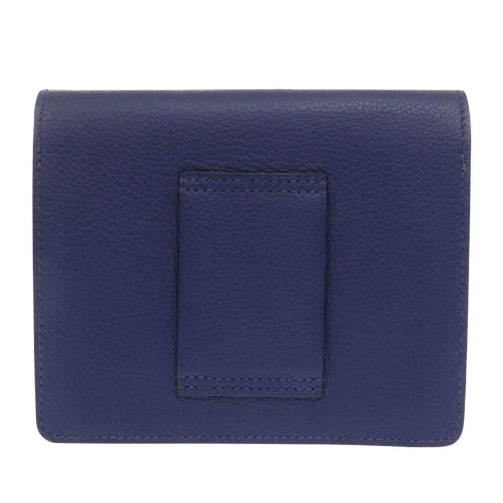 HERMÈS Lovis Mini Coin Case – Evercolor Leather in Blue Saphir (Circa 2020) – Pre-Owned, 100% Authentic (Genuine) 6L0441IP6R8