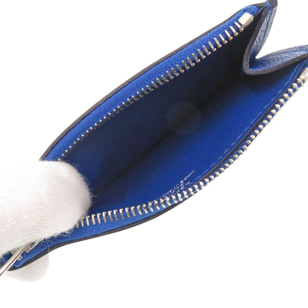 HERMÈS Lovis Mini Coin Case – Evercolor Leather in Blue Saphir (Circa 2020) – Pre-Owned, 100% Authentic (Genuine) 6L0441IP6R8