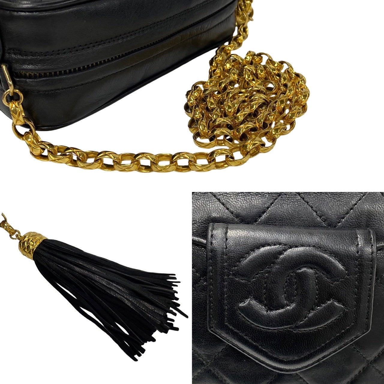 CHANEL Vintage Matelassée Caviar Leather, Gold-Tone Hardware, Made in Italy, 1st Series (Circa 1989–1991) – Pre-Owned, 100% Authentic