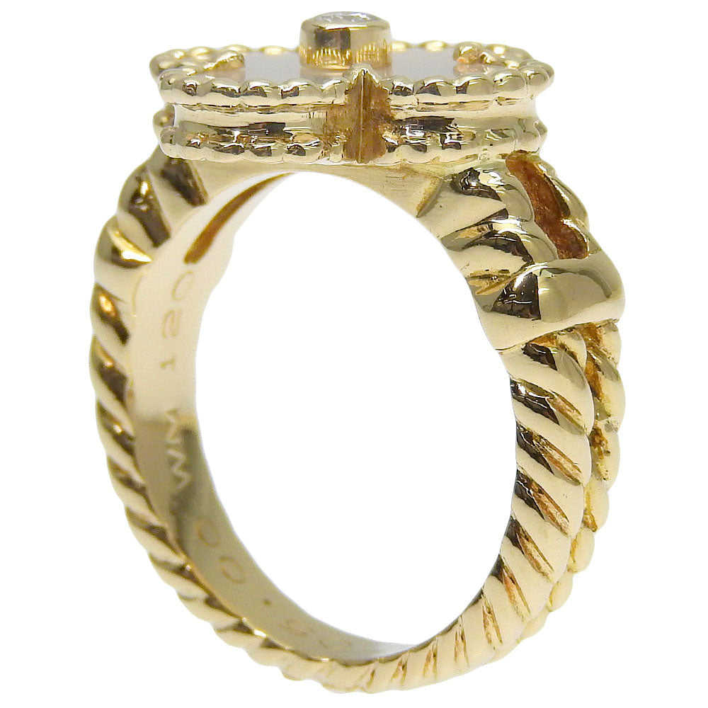 VAN CLEEF & ARPELS Alhambra Ring 18K Yellow Gold & White Shell100% Authentic Pre-Owned A Rank ✨ Excellent