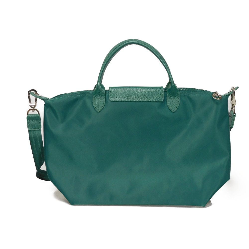 LONGCHAMP – Le Pliage Energy L Top Handle – Recycled Canvas Emerald – 100% Authentic ✨Very Good Pre-Owned Condition