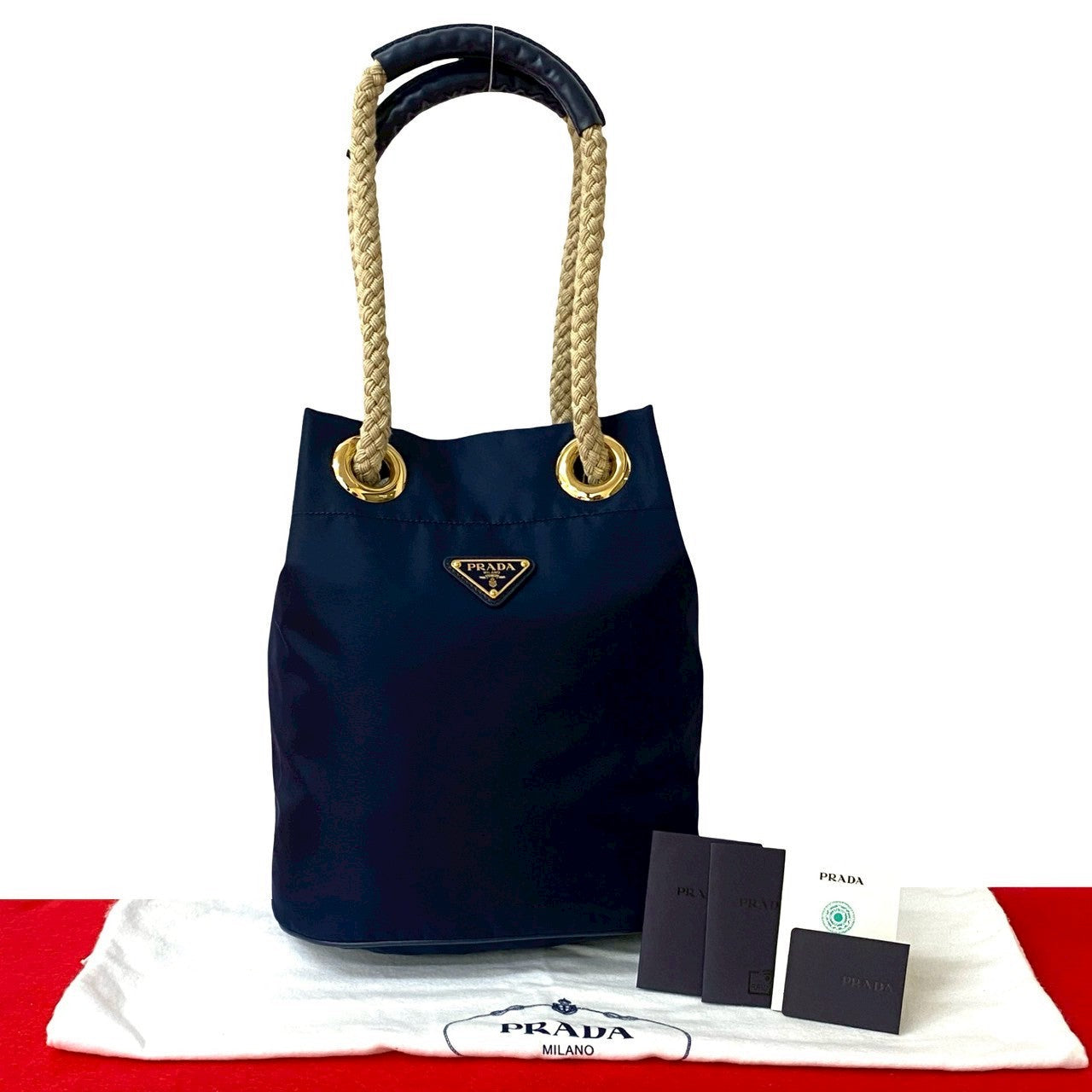 PRADA – Shoulder Bag – Triangle Logo Metal – Navy – Late 1980s Design by Miuccia Prada – 100% Authentic Pre-Owned✨Nearly New