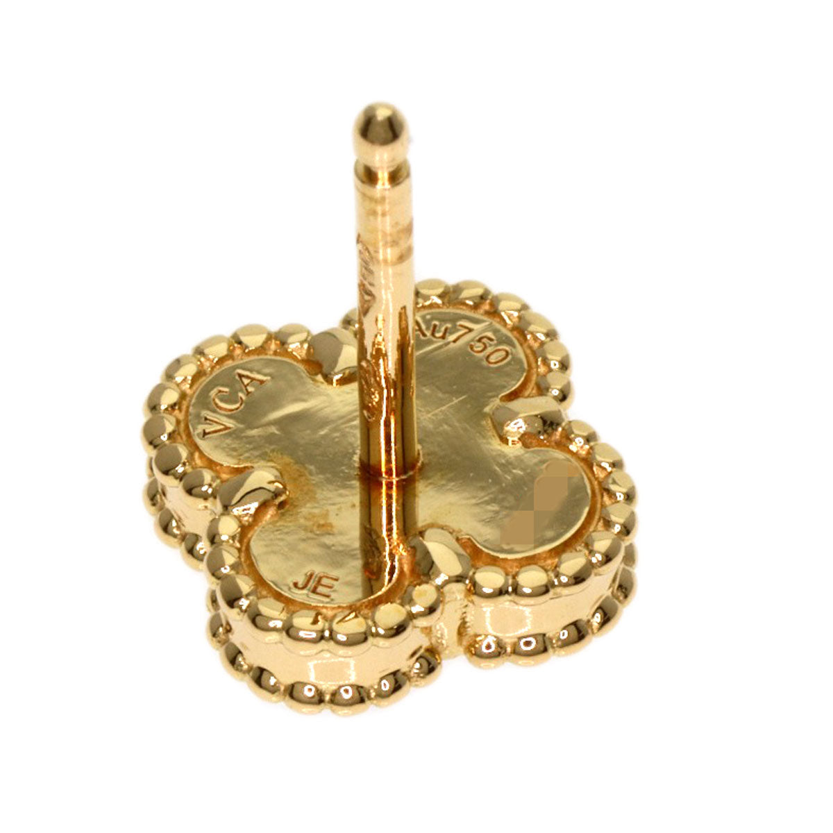 VAN CLEEF & ARPELS Sweet Alhambra Onyx Pierced Earrings 18K Yellow Gold 100% Authentic Pre-Owned Rank✨ Excellent