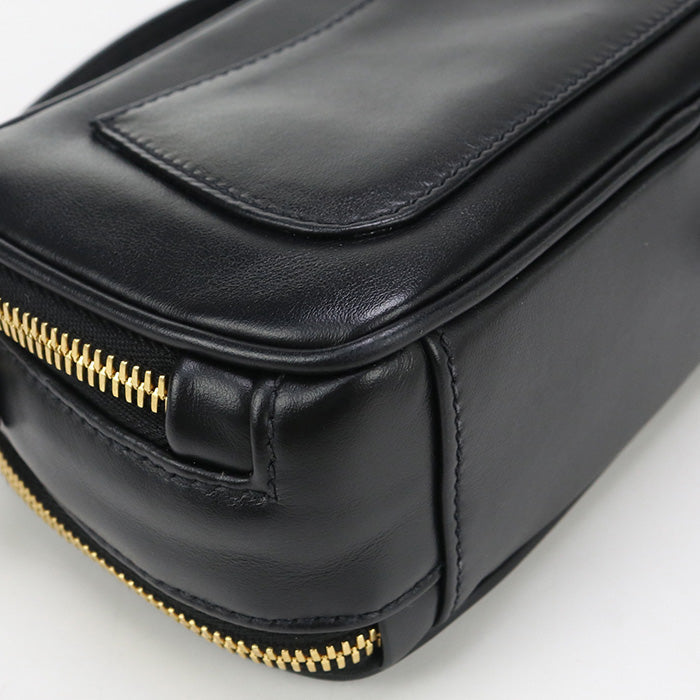 MIU MIU β 2-Way Handbag / Diagonal Shoulder Bag β Black Leather β Gold Hardware β Italy β 100% Authentic Pre-Owned β¨ Gently used