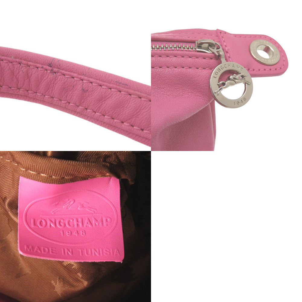 LONGCHAMP – Le Pliage Cuir 2-Way Folding Handbag – Pink Leather – 100% Authentic ✨Excellent Pre-Owned
