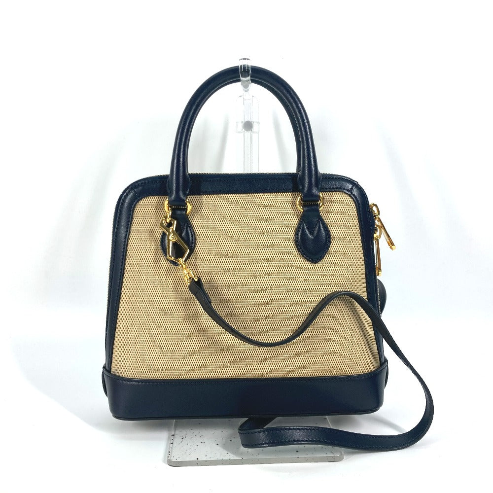 GUCCI Horsebit 1955 Small Top Handle in Beige & Dark Navy Canvas Leather – 2023 Alessandro Michele – 100% Authentic Pre-Owned ✨Like New