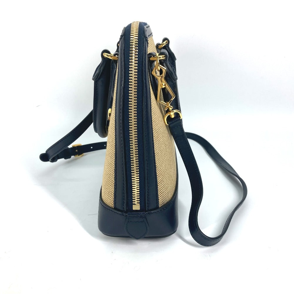 GUCCI Horsebit 1955 Small Top Handle in Beige & Dark Navy Canvas Leather – 2023 Alessandro Michele – 100% Authentic Pre-Owned ✨Like New