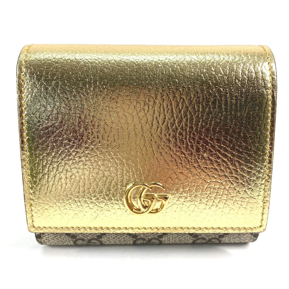 GUCCI – 2020 GG Marmont Compact Wallet Gold by Alessandro Michele 100% Authentic Pre-Owned ✨Near-mint, very lightly used