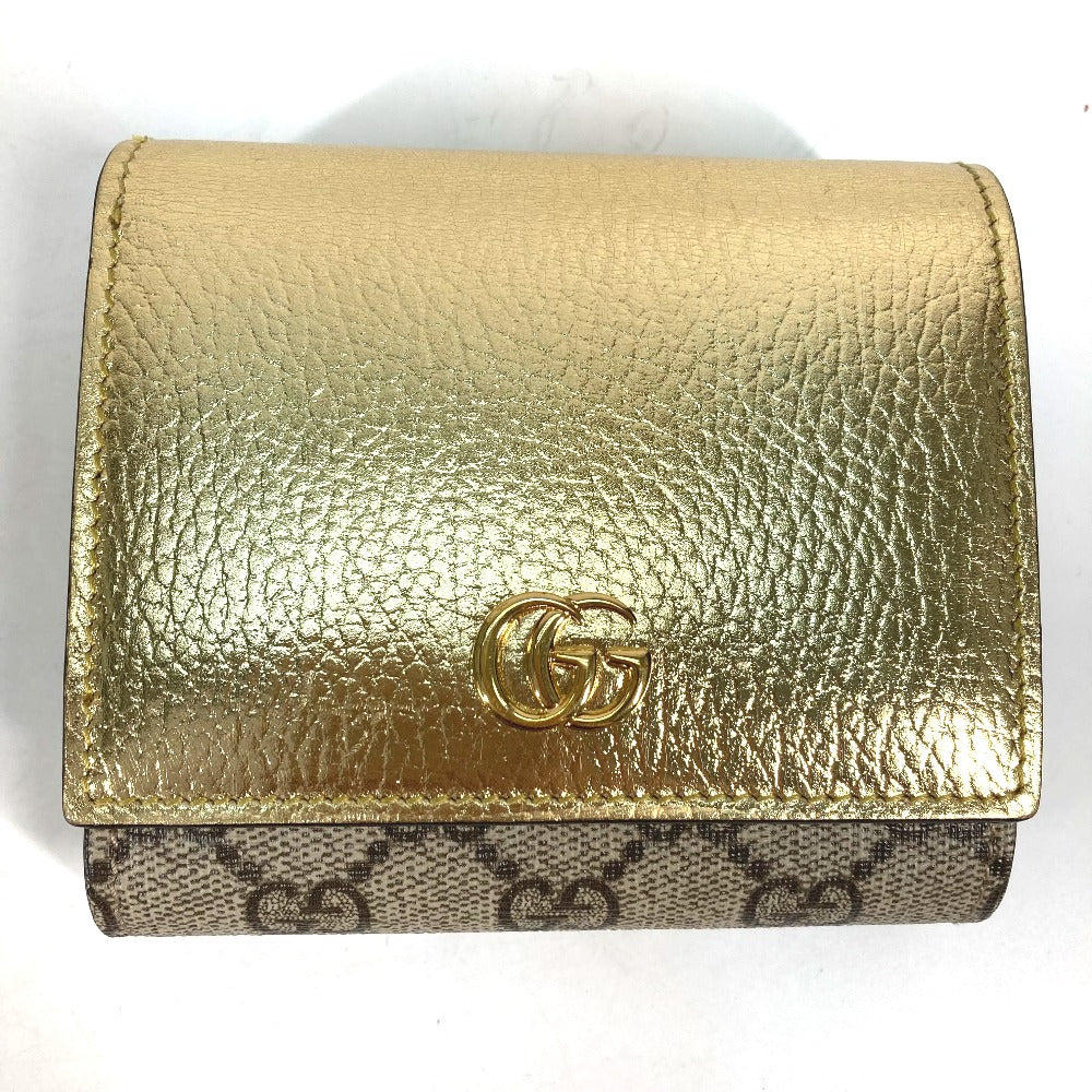 GUCCI – 2020 GG Marmont Compact Wallet Gold by Alessandro Michele 100% Authentic Pre-Owned ✨Near-mint, very lightly used