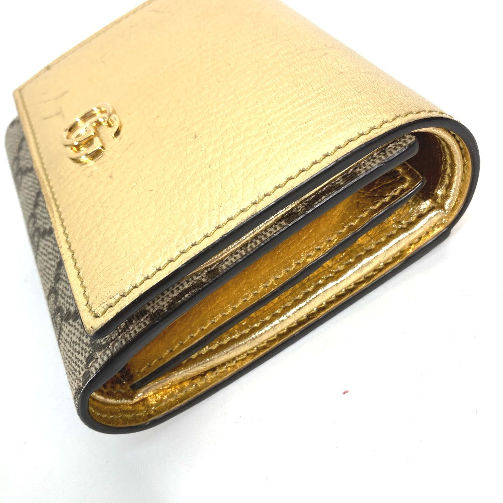 GUCCI – 2020 GG Marmont Compact Wallet Gold by Alessandro Michele 100% Authentic Pre-Owned ✨Near-mint, very lightly used