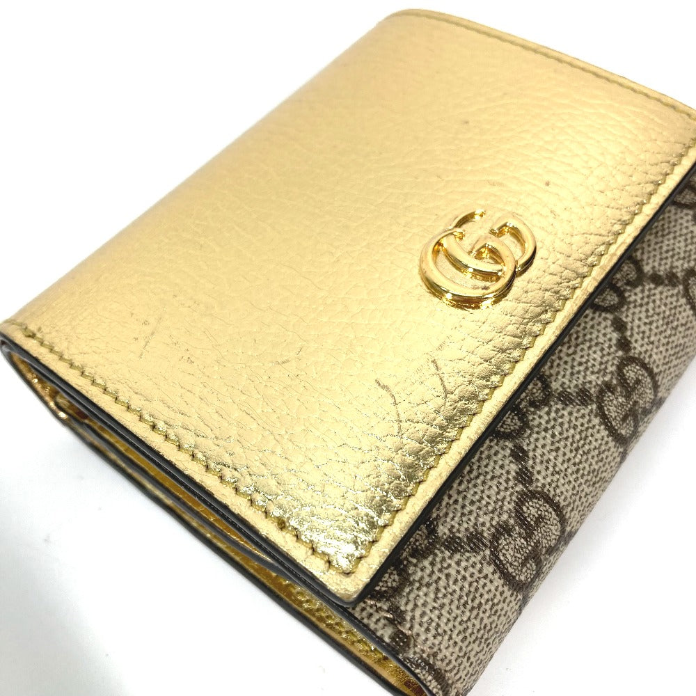 GUCCI – 2020 GG Marmont Compact Wallet Gold by Alessandro Michele 100% Authentic Pre-Owned ✨Near-mint, very lightly used