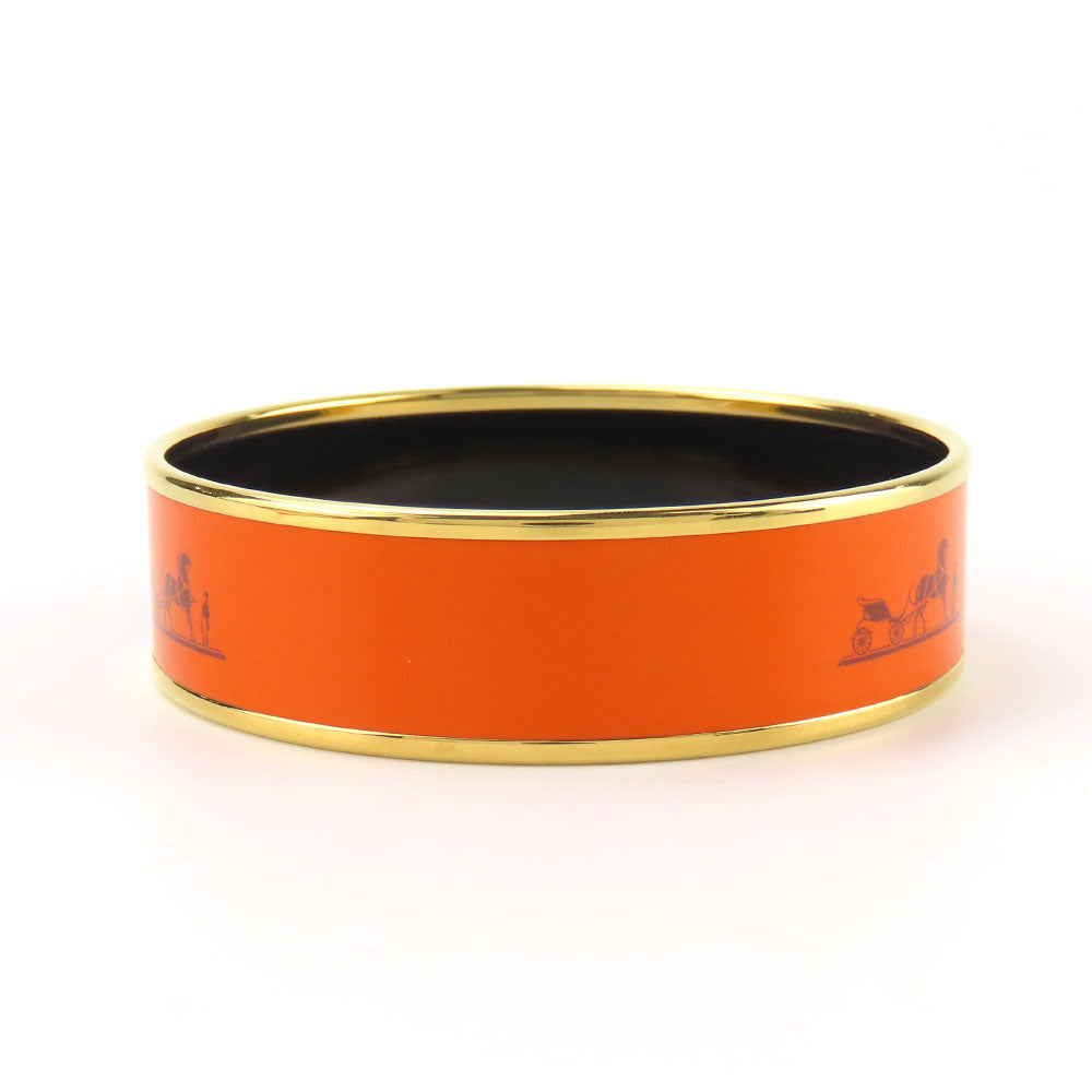 HERMÈS GM Bangle Orange Cloisonné enamel on metal 100% Authentic Pre-Owned ✨ Excellent condition