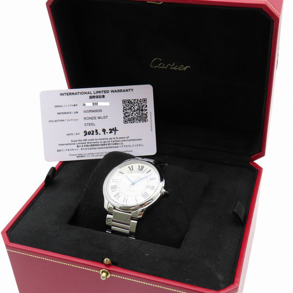 Cartier Ronde Must Silver Dial Mechanical Automatic Switzerland 100% Authentic Pre-Owned ✨