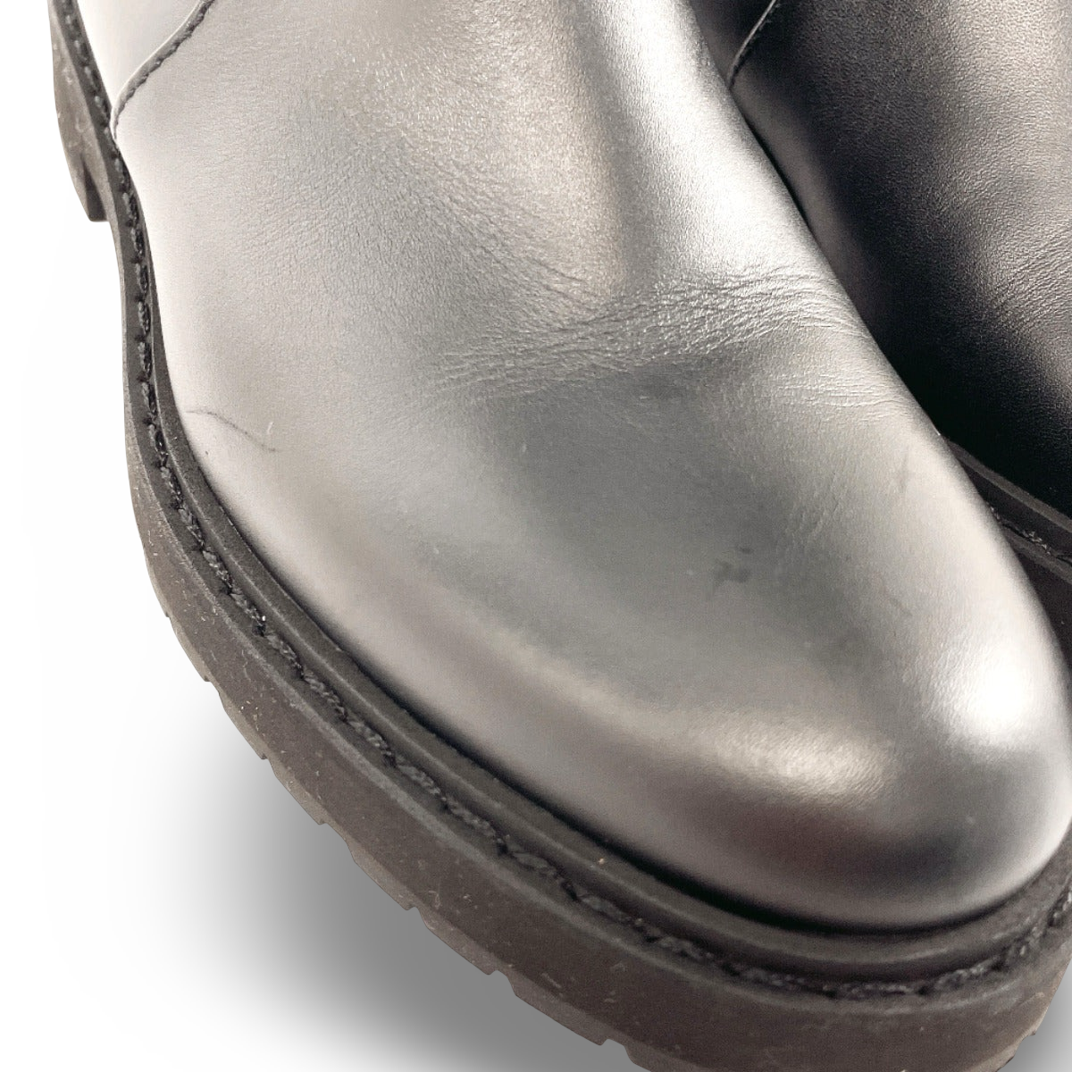 FENDI – Zucca Embossed FF Motif Long Boots – Black Leather – Size 37 –