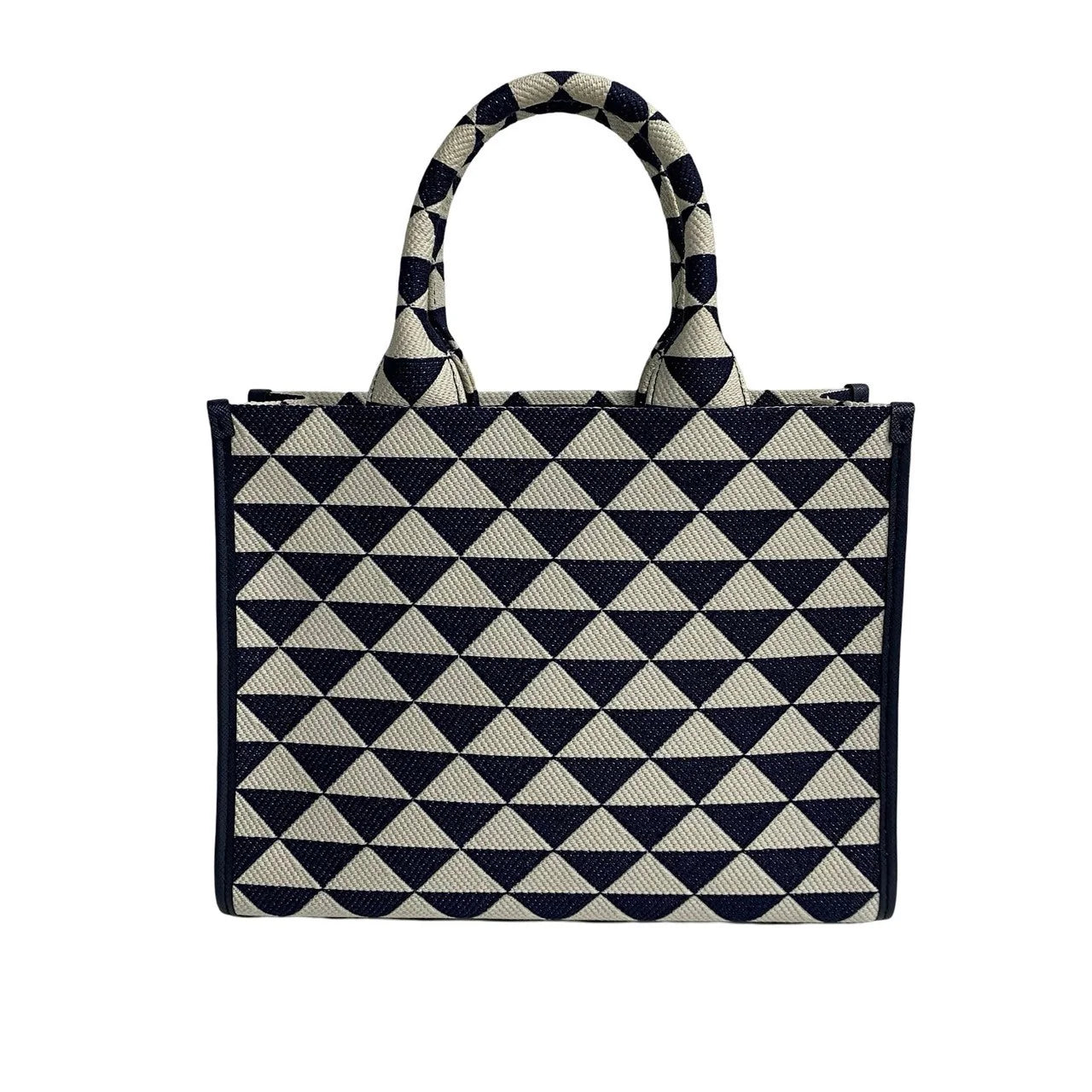 PRADA – Symbol Embroidery Fabric Handbag – Miuccia Prada– 100% Authentic Pre-Owned ✨Excellent, like-ne