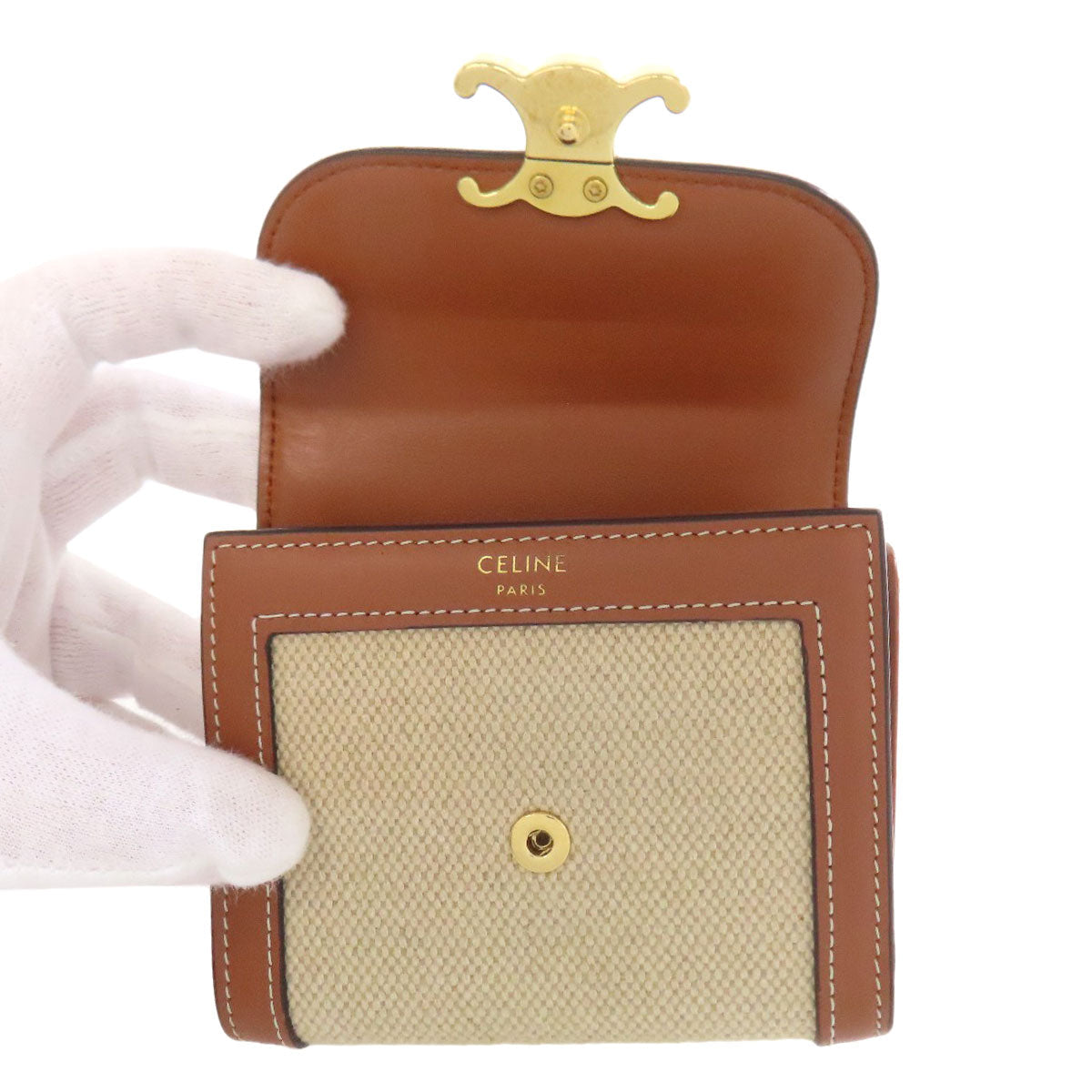 CELINE Triomphe Bifold Wallet – 100% Authentic Pre-Owned AB+✨Excellent Pre-Owned