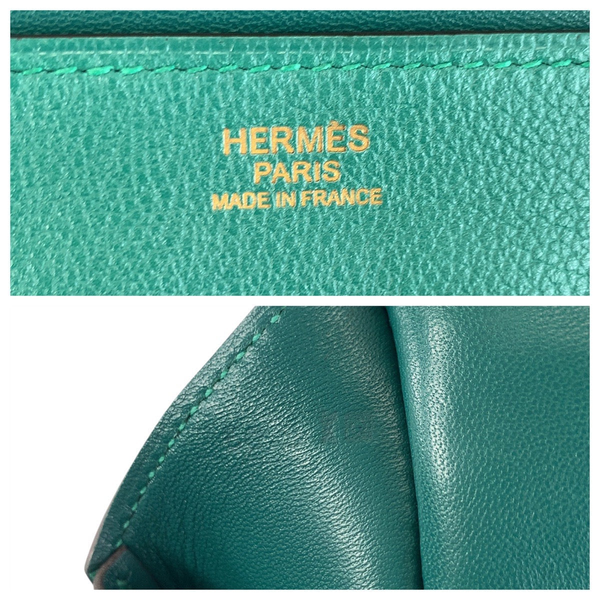 HERMÈS Puri Plat Evercolor leather Green by Jean-Paul Gaultier – 2010s 100% Authentic Pre-Owned A Rank✨Minimal wear