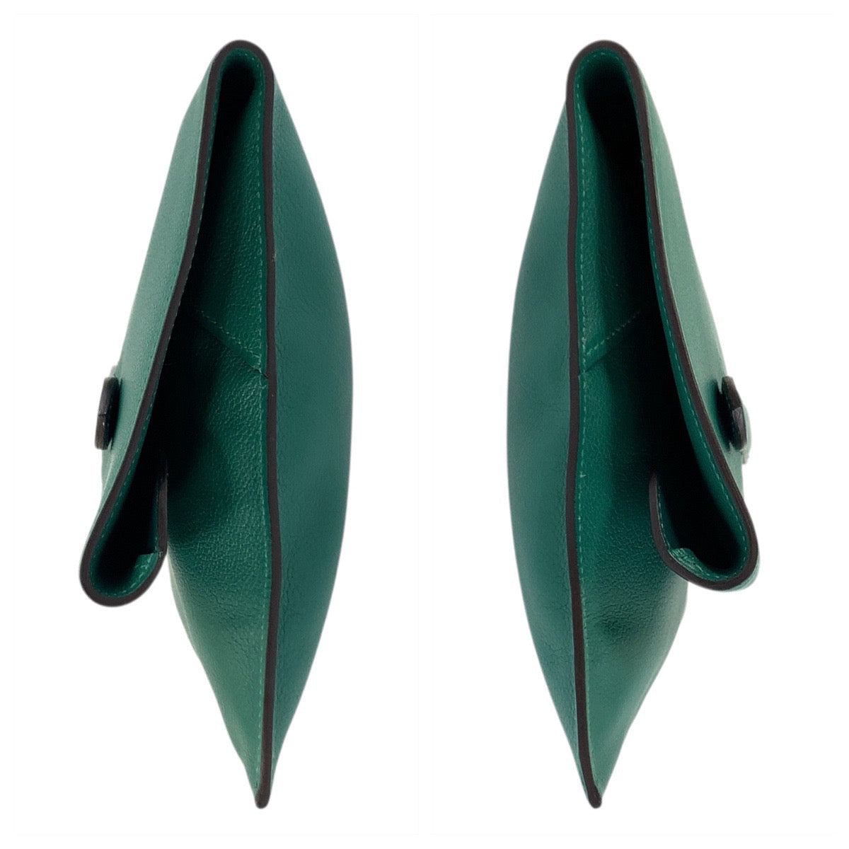 HERMÈS Puri Plat Evercolor leather Green by Jean-Paul Gaultier – 2010s 100% Authentic Pre-Owned A Rank✨Minimal wear