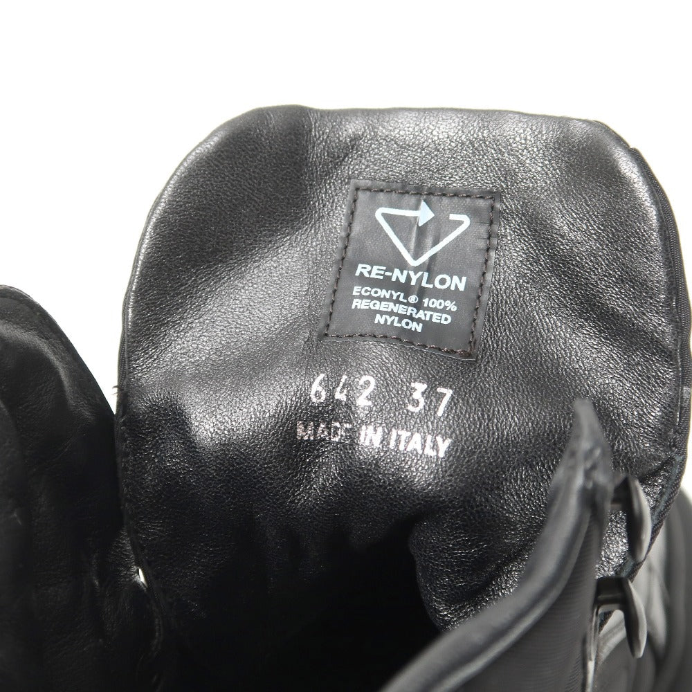 PRADA – Macro High Top Sneakers – Nylon Black/White – Women Size 37