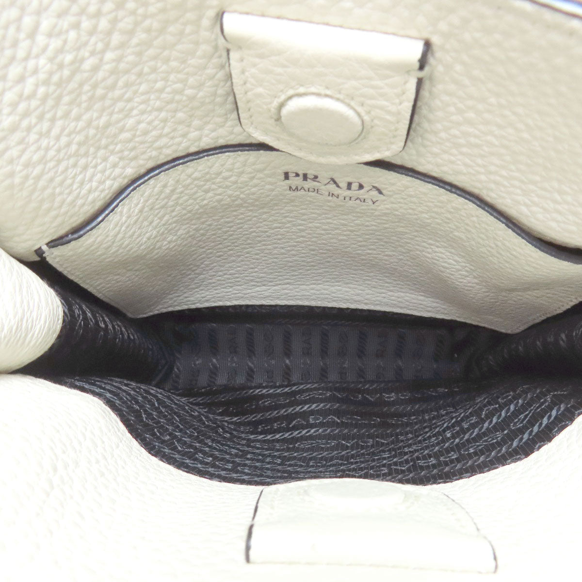 PRADA – Leather Shoulder Bag “Bianco N” – White – 2WAY – 2000s – 100% Authentic ✨Excellent Pre-Owned Condition