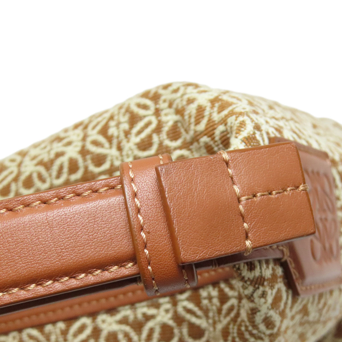 LOEWE Anagram Cuby Handbag – Brown Canvas – 100% Authentic ✨Excellent Pre Owned Condition