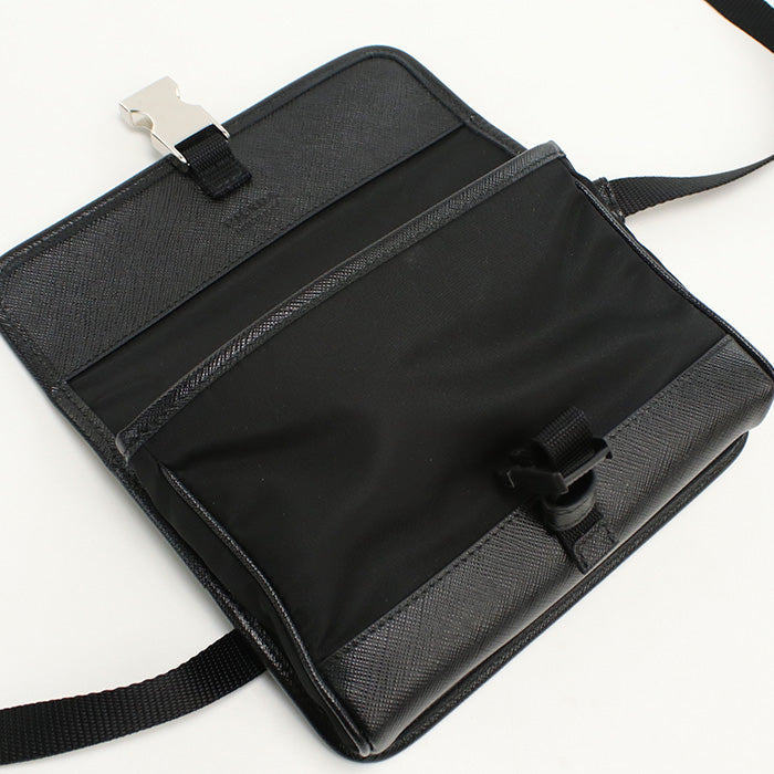 PRADA Diagonal Shoulder Bag – Nylon & Saffiano Leather – Black – Men’s – 100% Authentic Pre-Owned✨ Excellent Pre-Owned Condition no