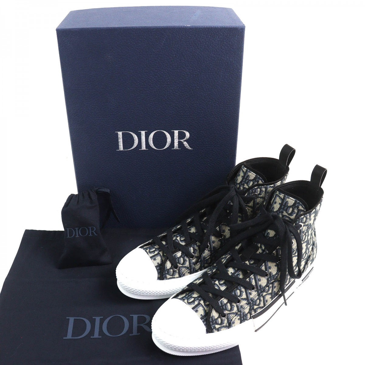 Dior Homme High Cut Sneakers B23 Dior Oblique – 2021 – 100% Authentic ✨Pre-Owned Unused / Like New Condition