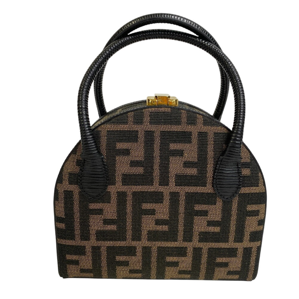 FENDI – Vintage Handbag – Zucca Monogram – Brown Canvas – 2000s – 100% Authentic ✨Excellent Pre-Owned with light use Condition