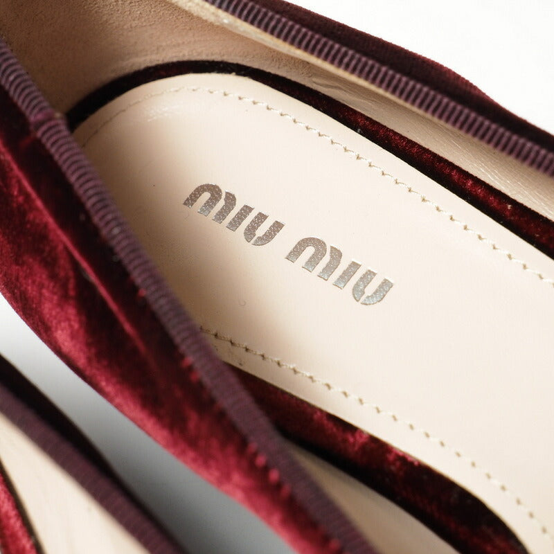 MIU MIU – Pumps – Velour Sheepskin – Wine Red – Size 38 (US 7) – 100% Authentic ✨Excellent Pre-Owned Condition